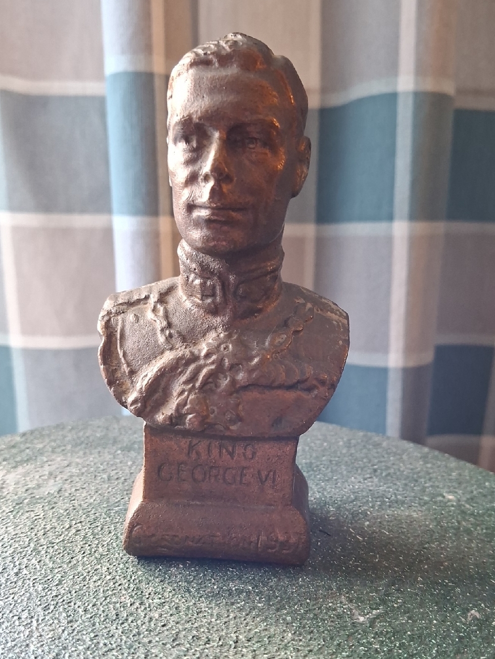 King George VI Bronze Bust Figurine